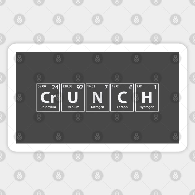 Crunch (Cr-U-N-C-H) Periodic Elements Spelling Sticker by cerebrands